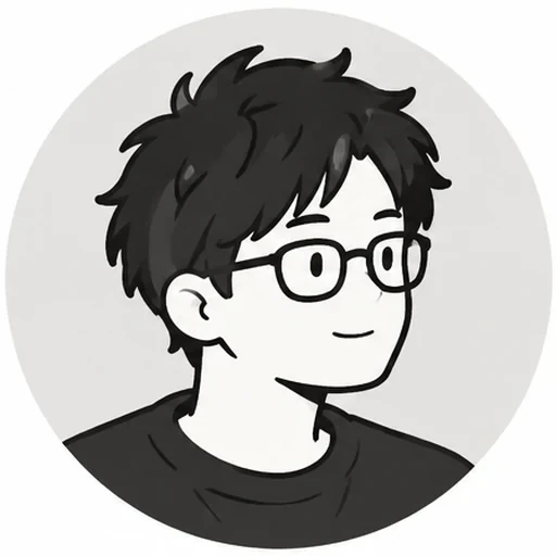 miyabi のアイコン(眼鏡をかけた、黒髪の人物のイラスト)